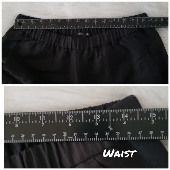 NWT Eileen Fisher Black Tencel Organic Linen Slub Crop Pant See Description - Picture 5 of 11